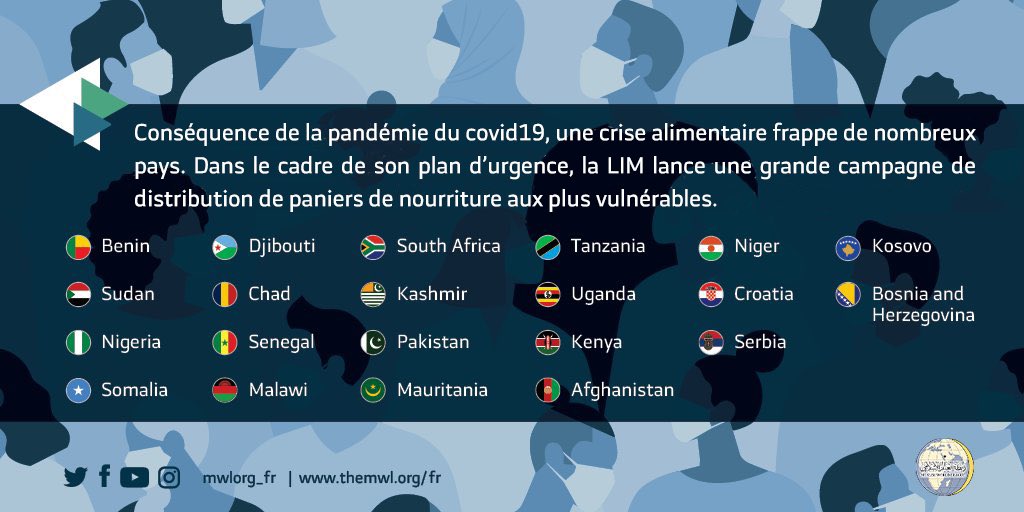 La crise liée au  coronavirus a entraîné un besoin accru de secours alimentaires dans de nombreux pays. La  LIM a intensifié ses efforts pour distribuer des paniers alimentaires aux communautés les plus vulnérables du monde.  solidarité  alimentation