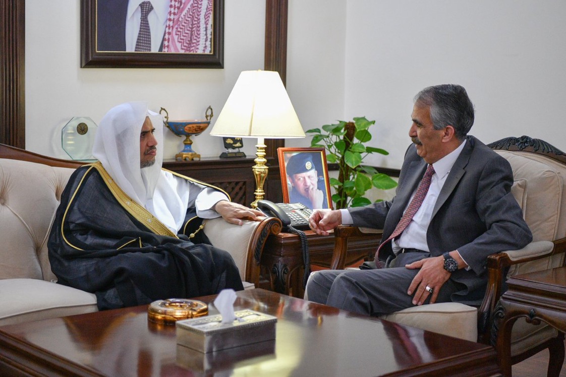 HE Mr. Sameer Almobiadeen,Jordanian Minister of Interior meets in Amman HE Dr. Mohammad Alissa, MWL SG on topics of common interest .