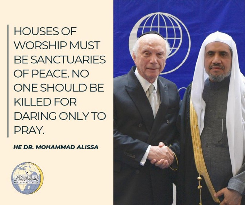 To further MWL's commitment to interfaith collaboration, HE Dr. Mohammad Alissa stood alongside Rabbi Arthur Schneier of @The_Appeal earlier this year to sign an agreement to work together to prevent violence against religious sites