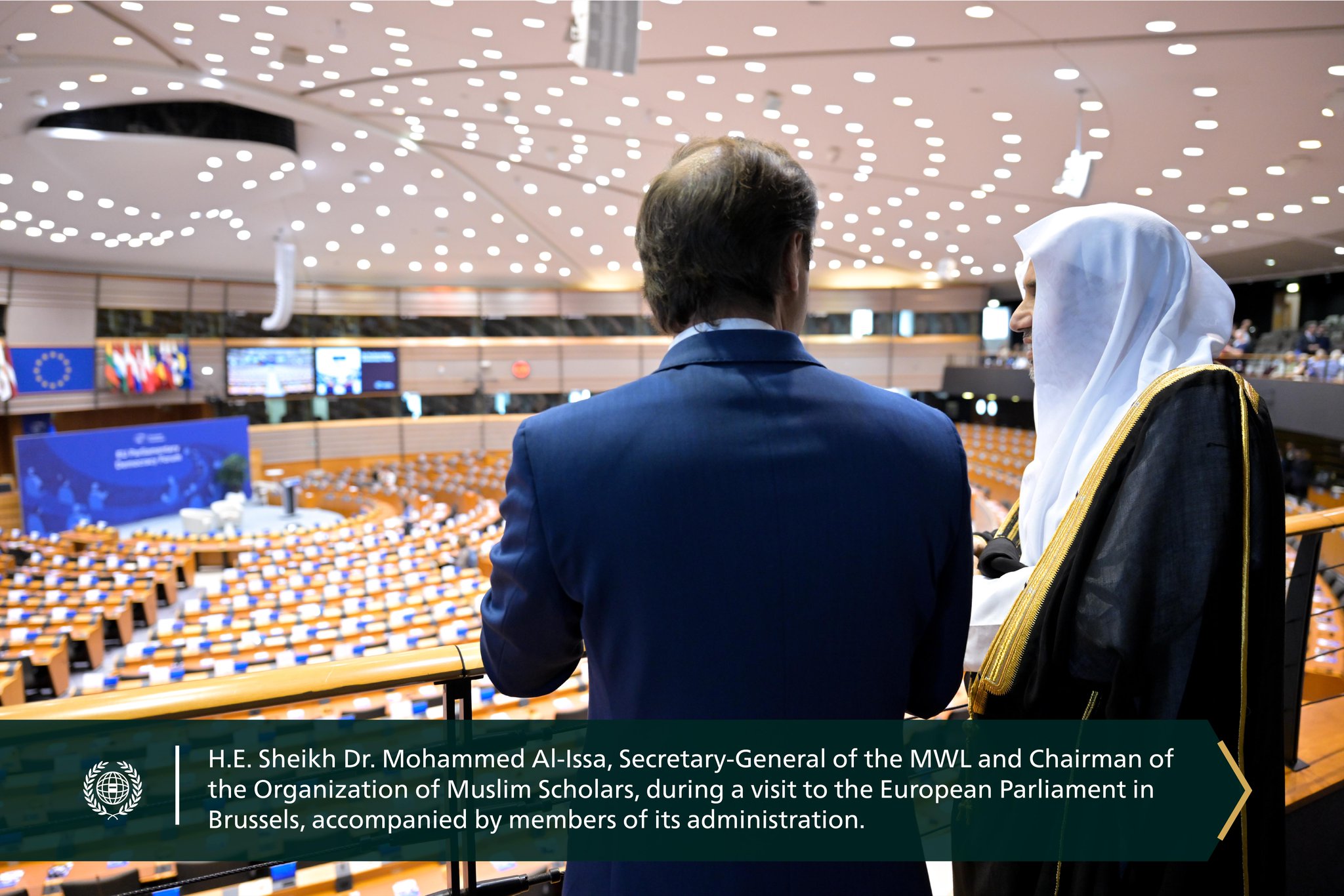 H.E. Sheikh Dr. Mohammed Al-Issa, Secretary-General of the MWL, met with European Parliament leaders and their assistants in Brussels to discuss areas of cooperation to implement Article 17 of the Treaty on the Functioning of the European Union