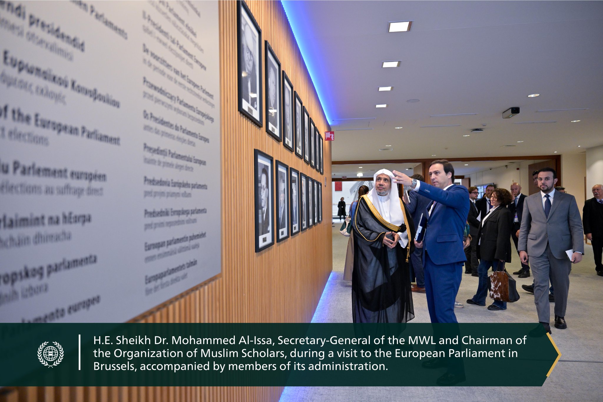 H.E. Sheikh Dr. Mohammed Al-Issa, Secretary-General of the MWL, met with European Parliament leaders and their assistants in Brussels to discuss areas of cooperation to implement Article 17 of the Treaty on the Functioning of the European Union