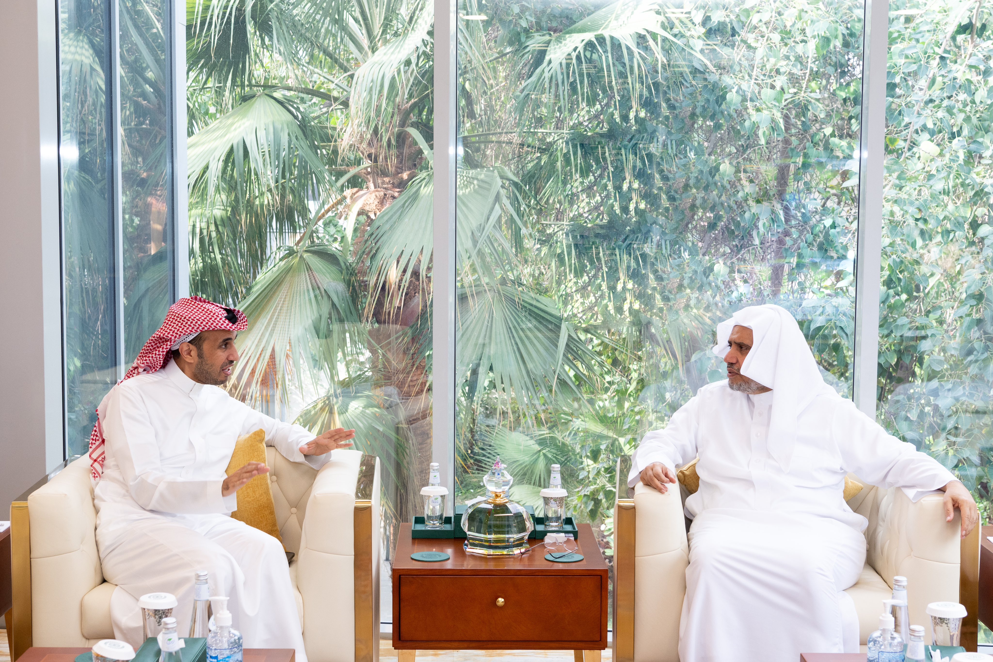 His Excellency Sheikh Dr. Mohammed Al-Issa, Secretary-General of the Muslim World League (MWL), met with Mr. Mamdouh Al-Muhaini, General Manager of AlArabiya and AlHadath news channels