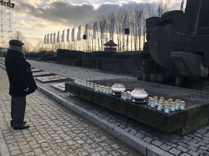 HE Dr. Mohammad Alissa along with Muslim dignitaries and delegates from  AJCGlobal placed candles at the International Monument at Auschwitz Museum