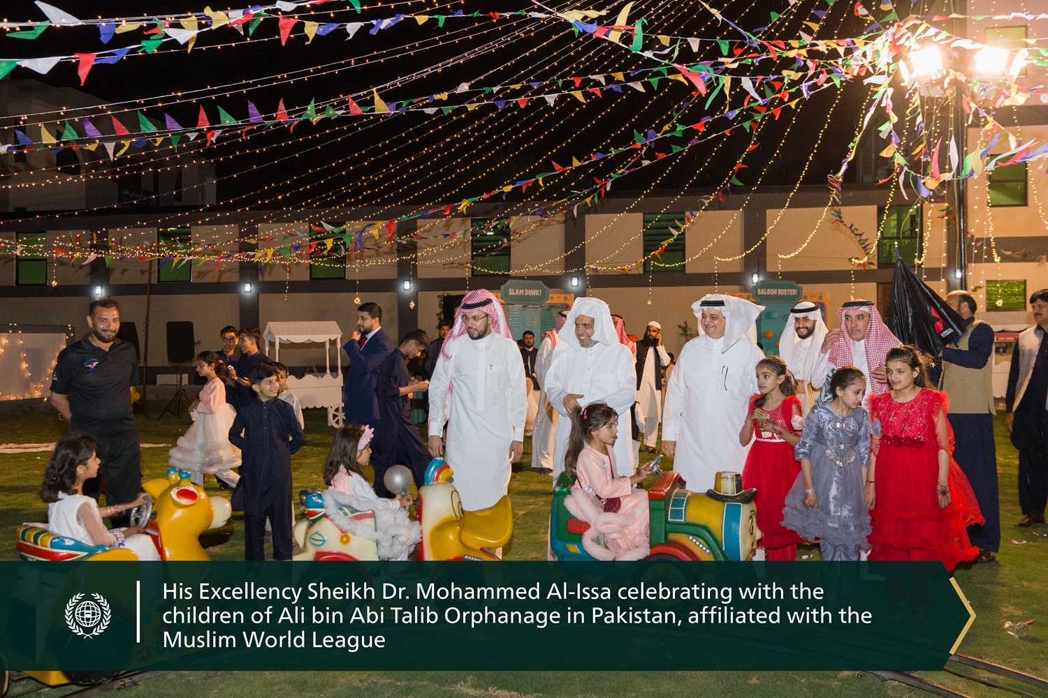 Photos from the visit of His Excellency Sheikh Dr. Mohammed Al-Issa, Secretary-General of the Muslim World League, to the children of Ali bin Abi Talib Orphanage in Pakistan, which serves more than 4,600 orphans: