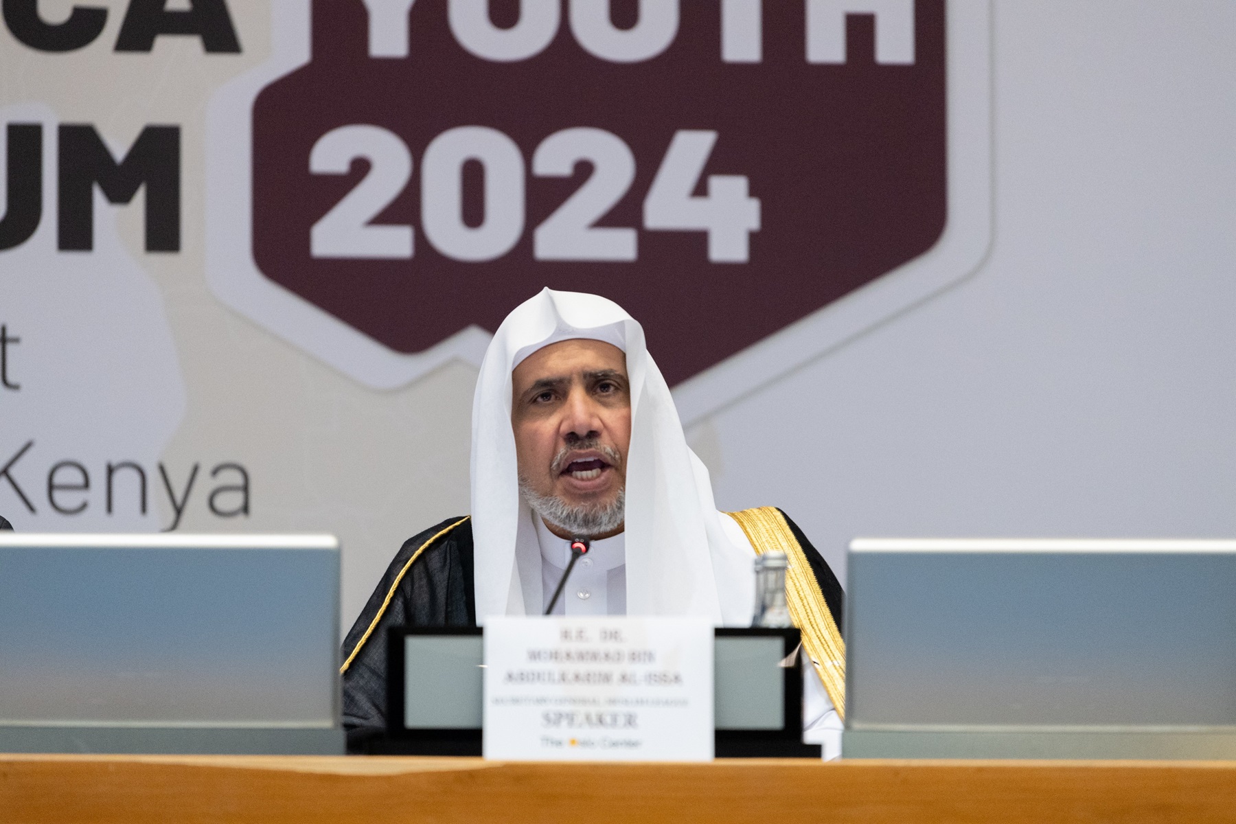 Au siège des Nations Unies à Nairobi le Secrétaire Général, Président de l’Organisation des savants musulmans, cheikh Mohammed Al-Issa, a été l'invité d'honneur du "Forum Afrique pour la Jeunesse"