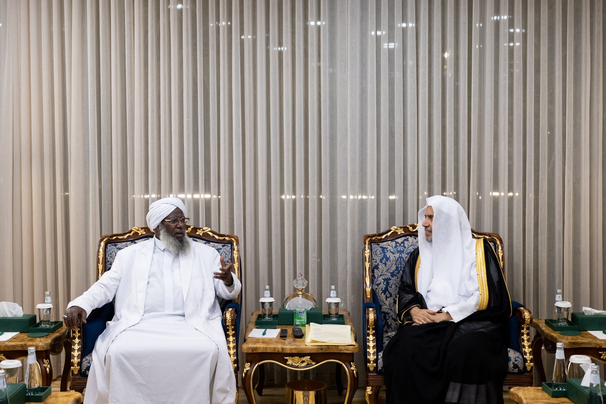 In his office, H.E. Sheikh Dr. Mohammed Alissa, Secretary-General of the Muslim World League (MWL) and Chairman of the Organization of Muslim Scholars, met with H.E. Sheikh Dr. Haji Ibrahim Tufa, Grand Imam, President of the Ethiopian Islamic Affairs Supreme Council, and Head of the Council of Scholars in the Republic of Ethiopia.