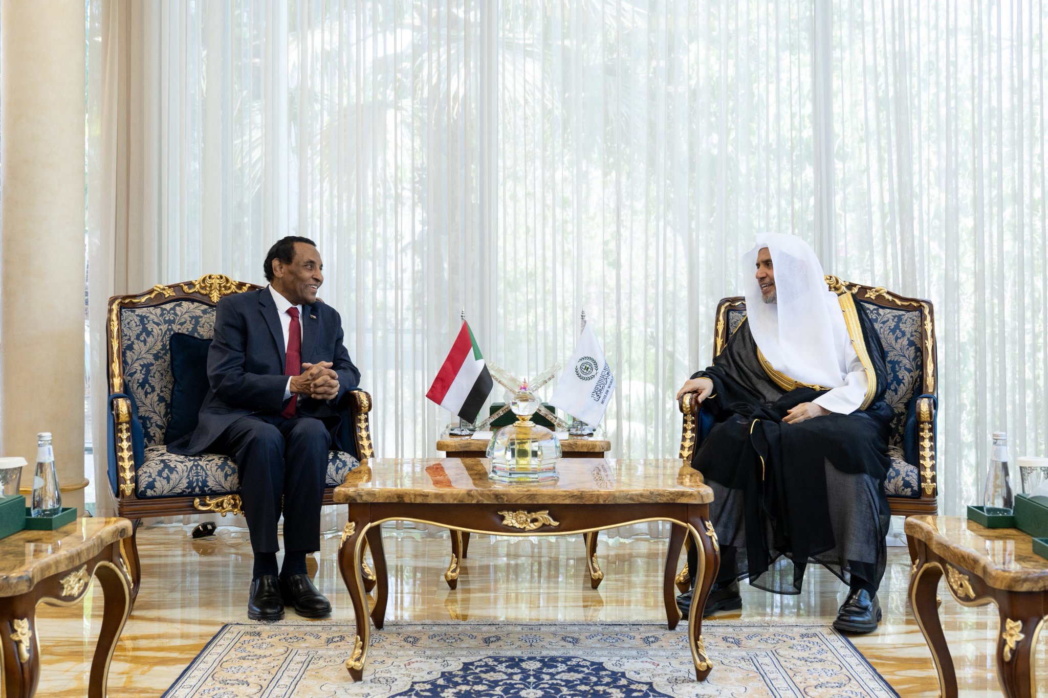  H.E. Sheikh Dr. Mohammed Al-Issa , Secretary-General of the MWL and Chairman of the Organization of Muslim Scholars, met with H.E. Dr. Kamil Idris, Prime Minister of the Republic of Sudan.