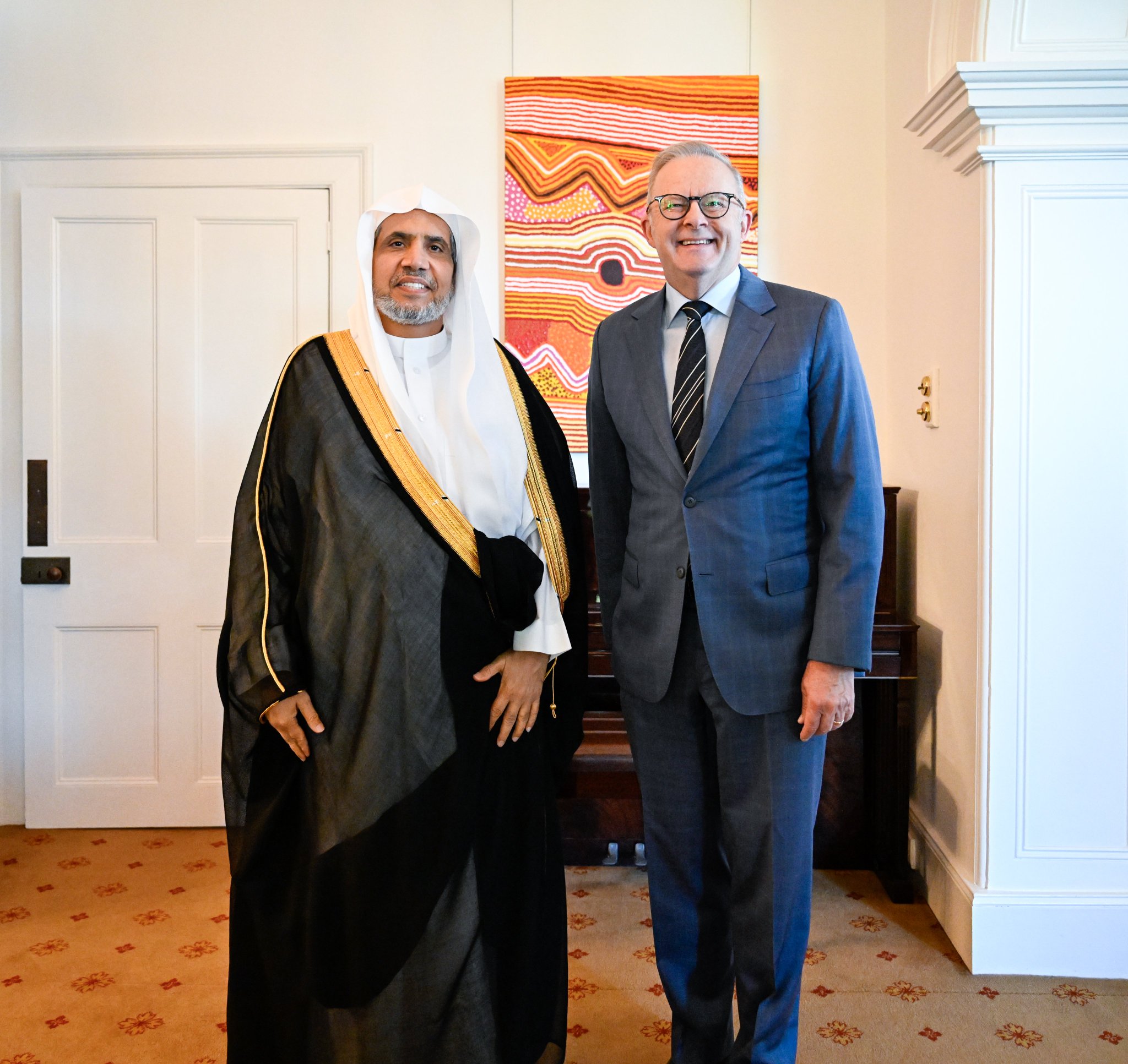 ‏استضاف دولةُ رئيس الوزراء الأسترالي، السيد أنتوني ألبانيزي، في مدينة "سيدني"، صباح اليوم معاليَ الأمين العام، رئيس هيئة علماء المسلمين، فضيلة الشيخ د.⁧‫ محمد العيسى