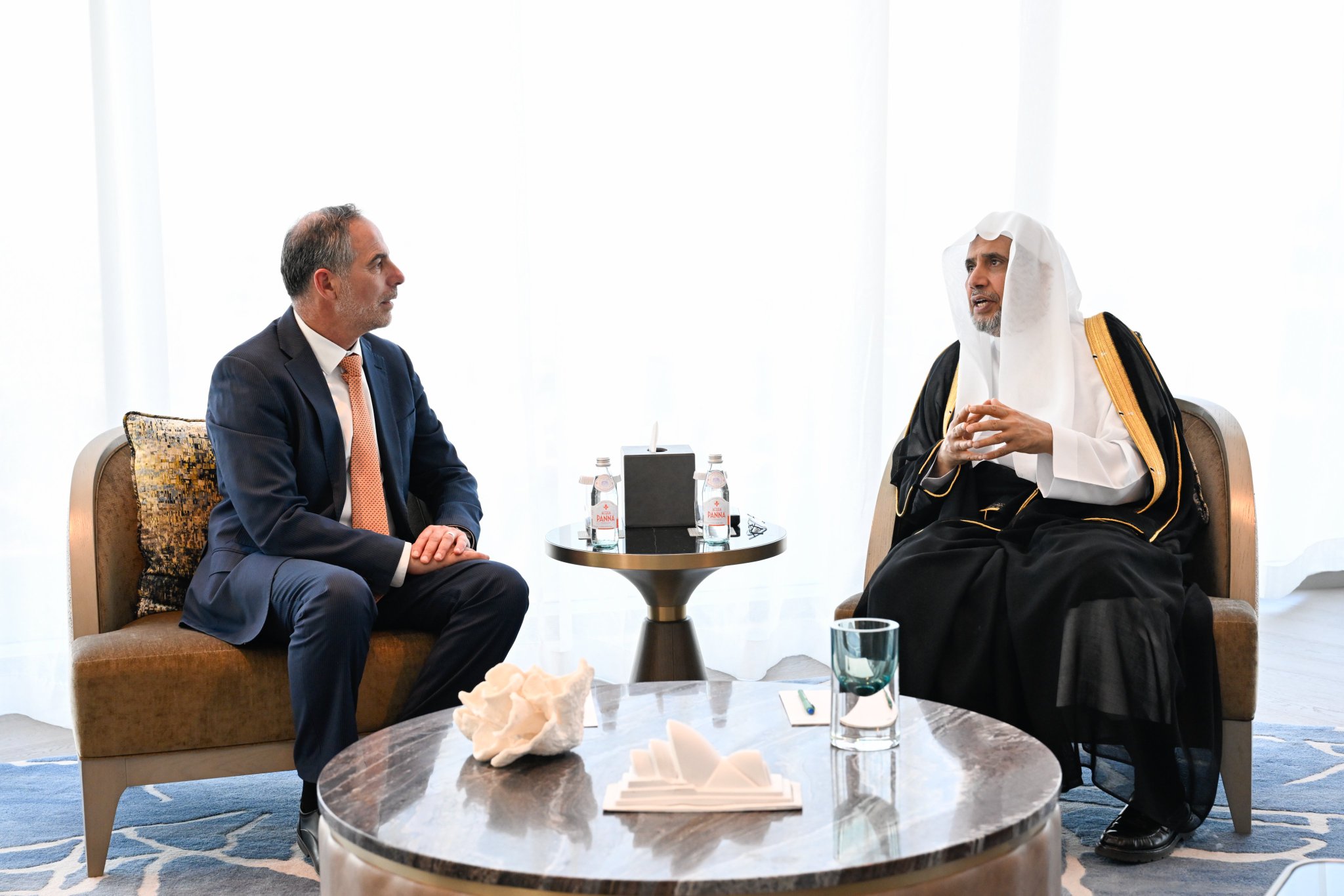 H.E. Sheikh Dr. Mohammed Al-Issa, Secretary-General of the MWL,  received H.E. Mr. Jihad Dib, Minister for Customer Service and Digital Government, Minister for Emergency Services, and Minister for Youth Justice