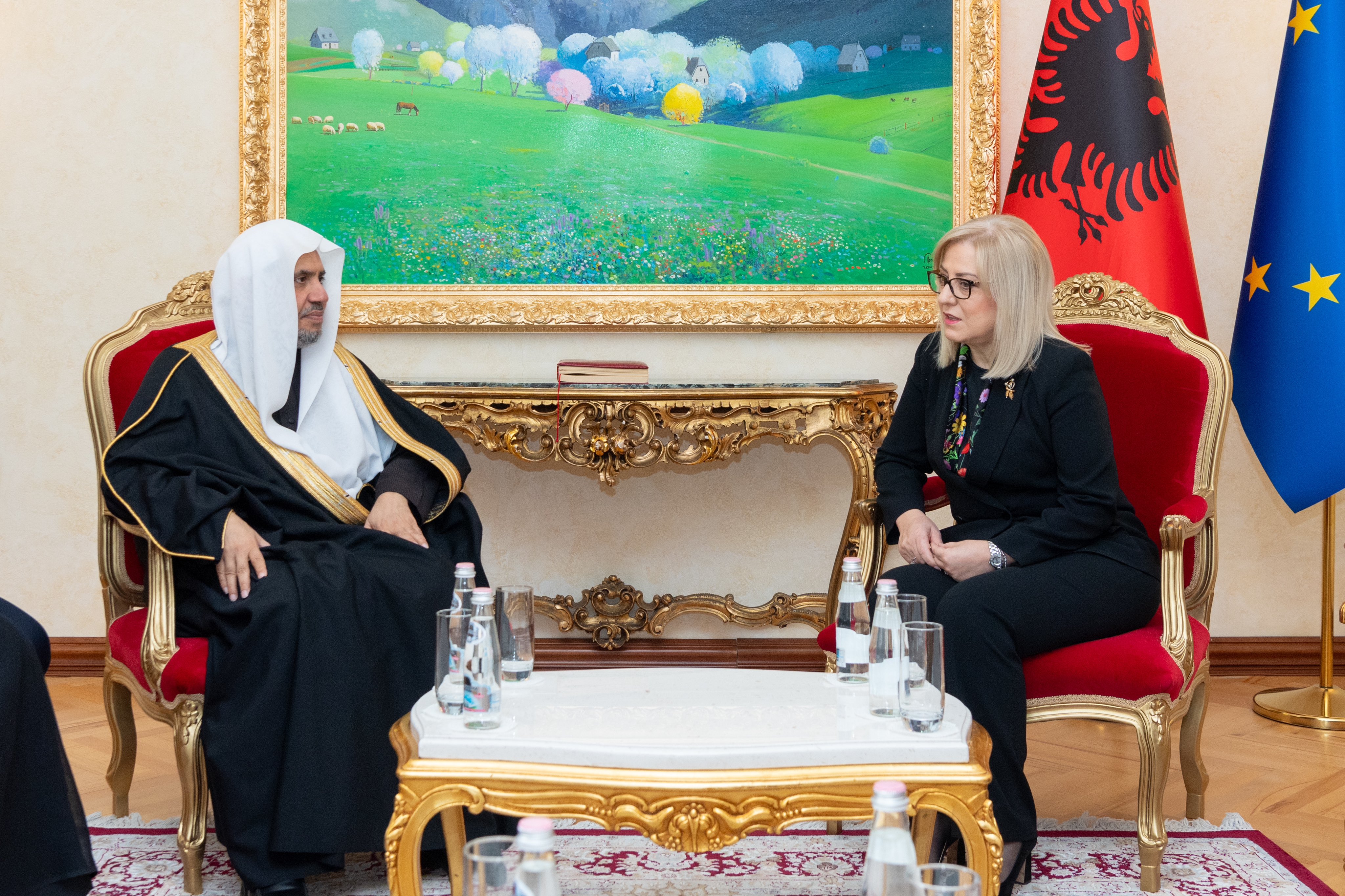 His Excellency Sheikh Dr. Mohammed Ali-Issa, Secretary-General of the Muslim World League had a meeting with Her Excellency Ms. Lindita Nikolla, Speaker of the Parliament of the Republic of Albania