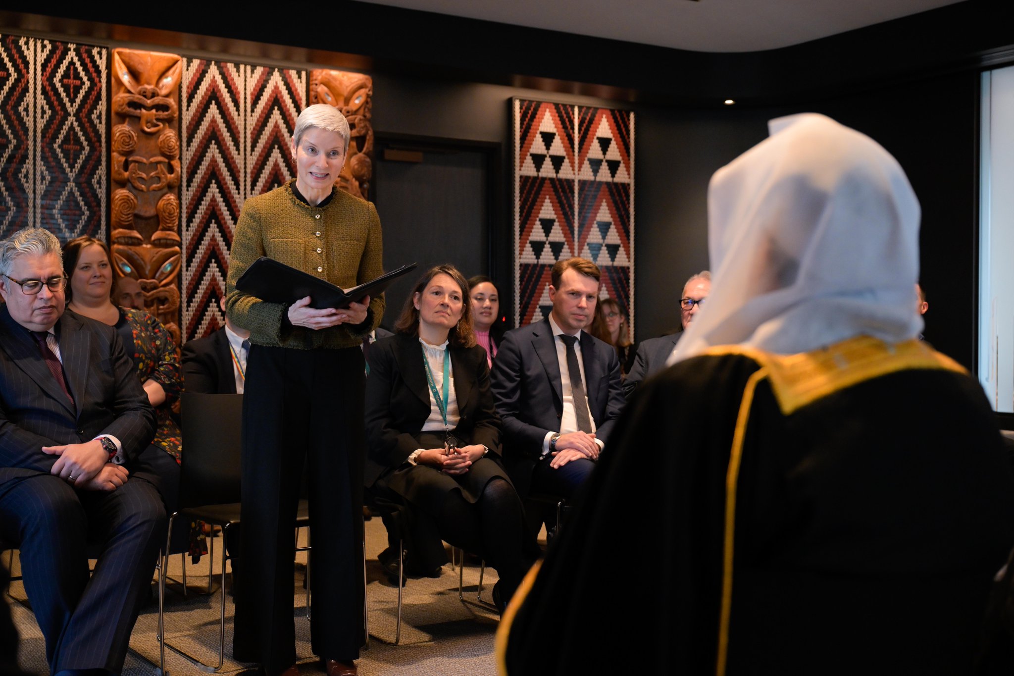 H.E. Sheikh Dr. Mohammed Al-Issa , Secretary-General of the MWL, was welcomed by the Māori, the Indigenous people of New Zealand, at the New Zealand Government precinct