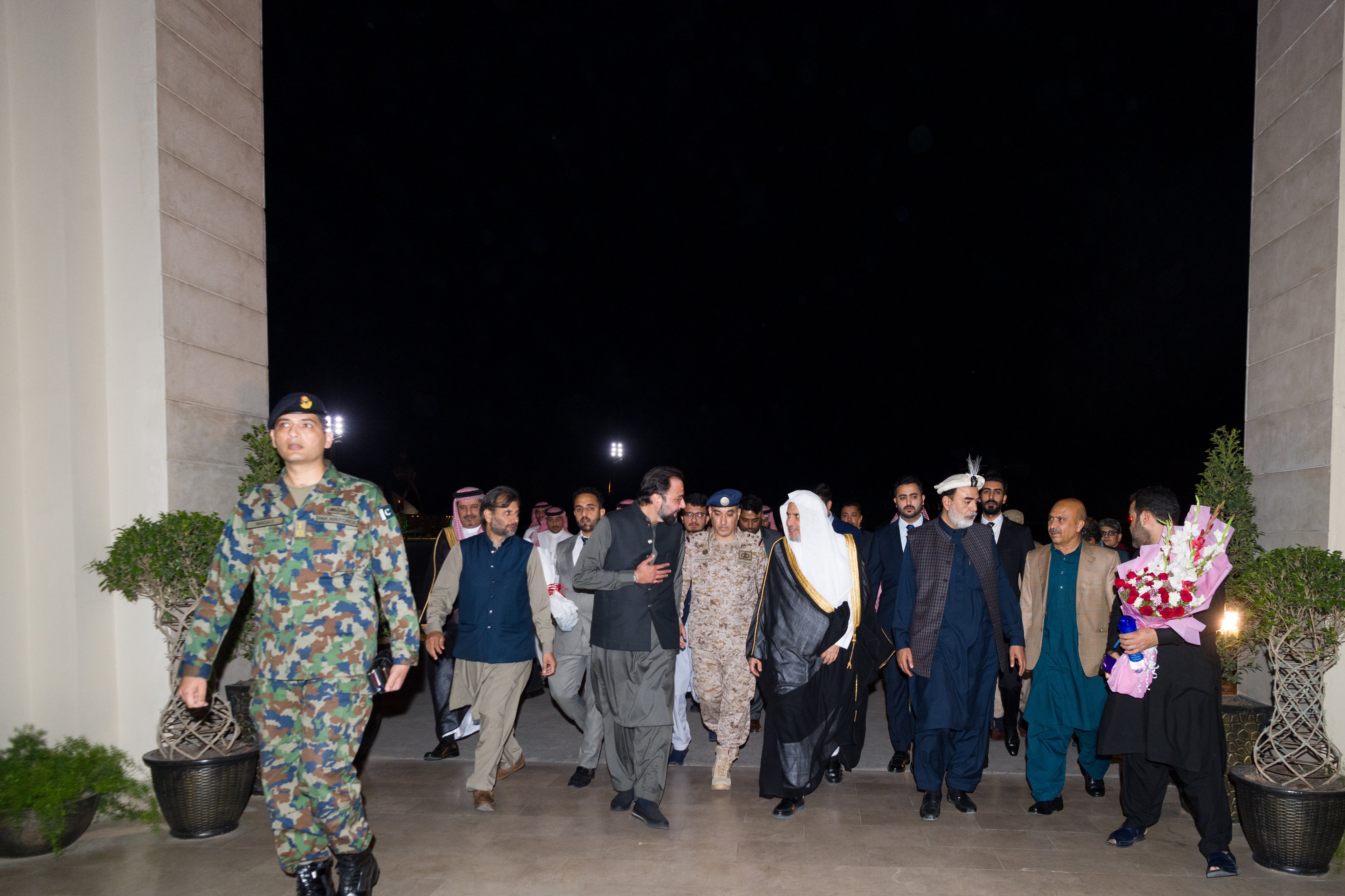 Upon receiving an official invitation from the Prime Minister of Pakistan to deliver the Eid AlFitr sermon at King Faisal Mosque in Islamabad, His Excellency Sheikh Dr. Mohammed Alissa,