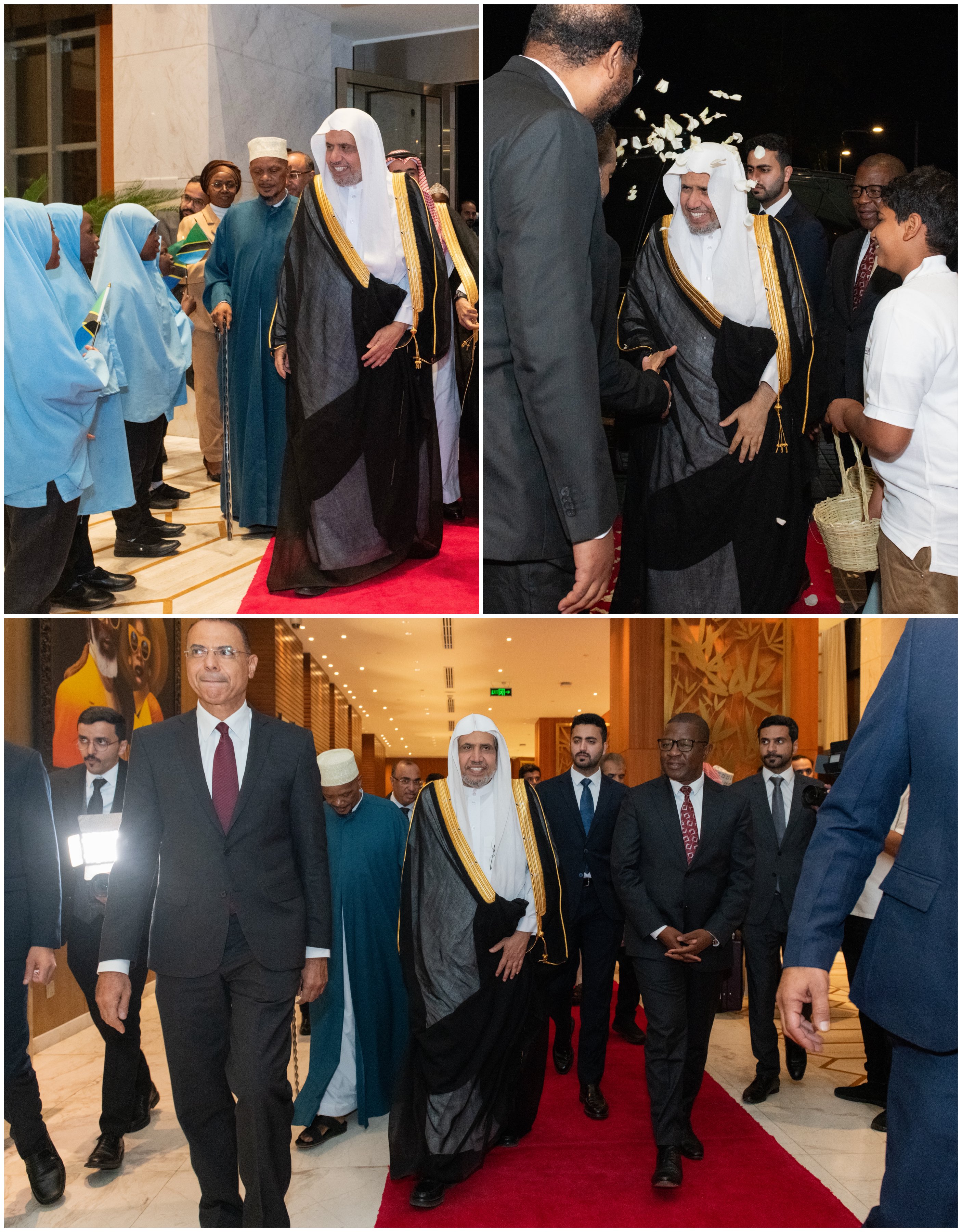 El Secretario General, el Sheij Mohammed Al-Issa, liderando una delegación de la LigadelMundoIslamico, llega a Dar es Salaam, en Tanzania