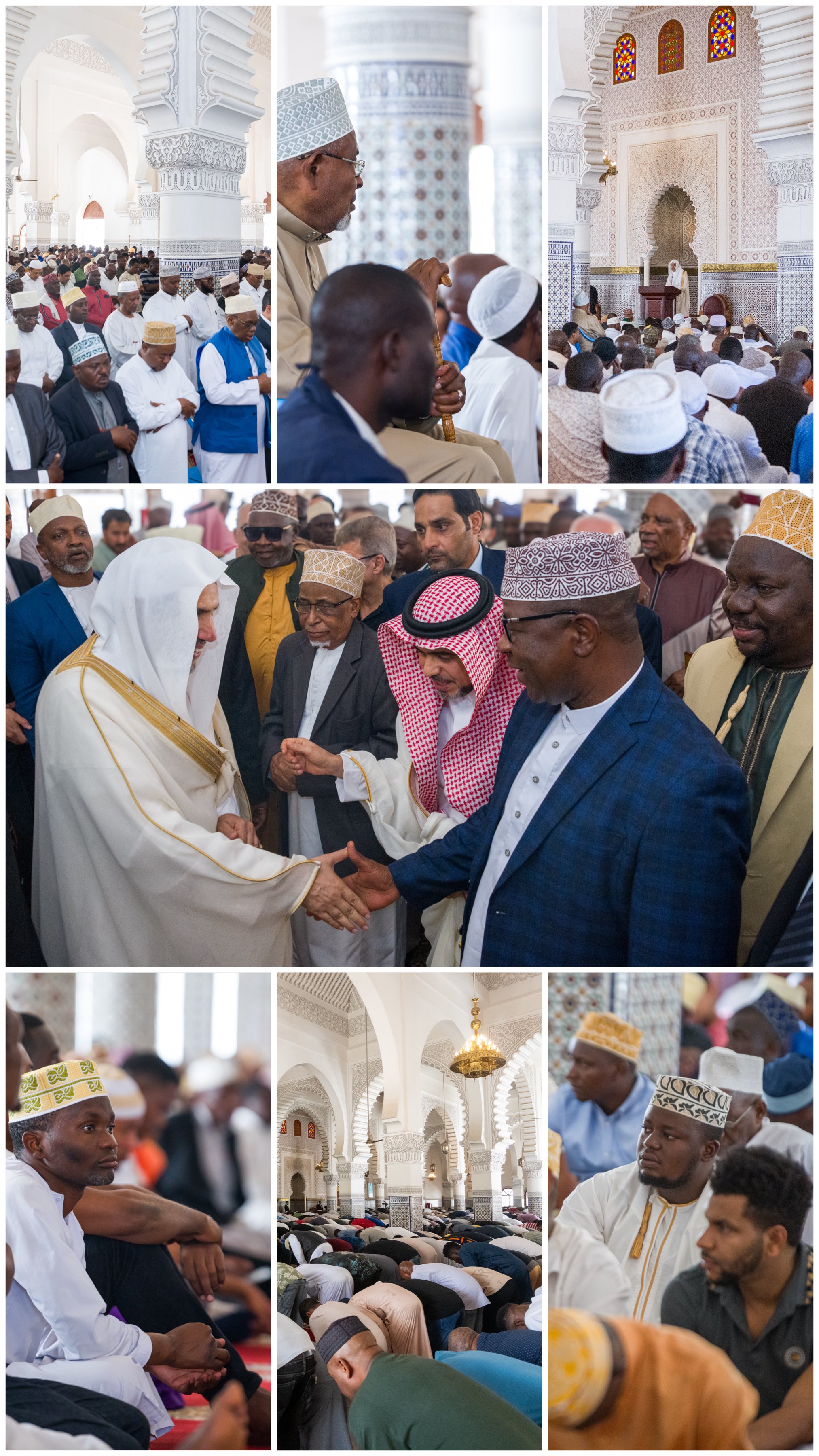 A invitación del gran mufti y los sabios de Tanzania, el Sheij Mohammed Al-Issa pronuncia hoy el sermón del viernes en Dar es Salaam, Tanzania