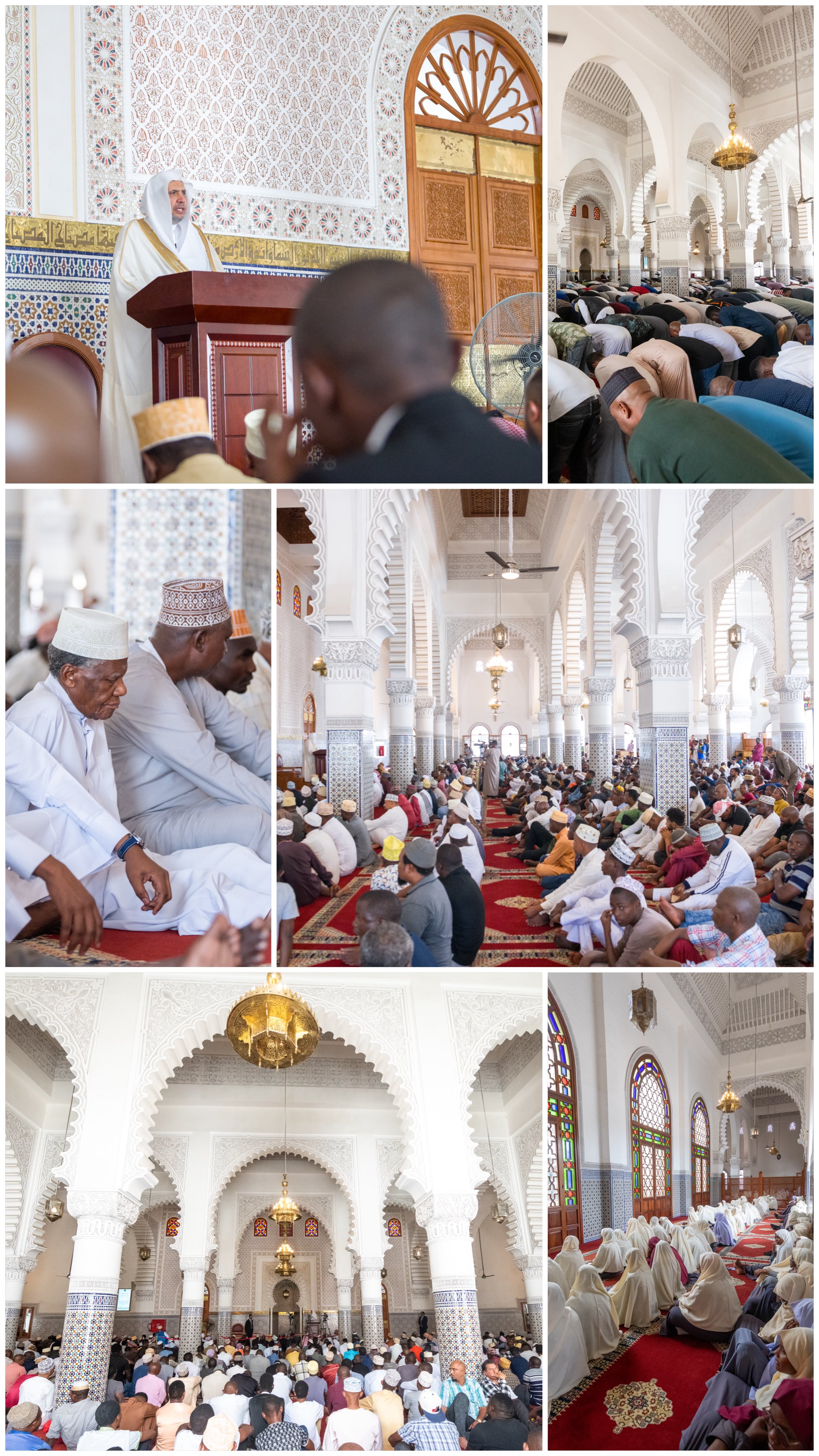 A invitación del gran mufti y los sabios de Tanzania, el Sheij Mohammed Al-Issa pronuncia hoy el sermón del viernes en Dar es Salaam, Tanzania