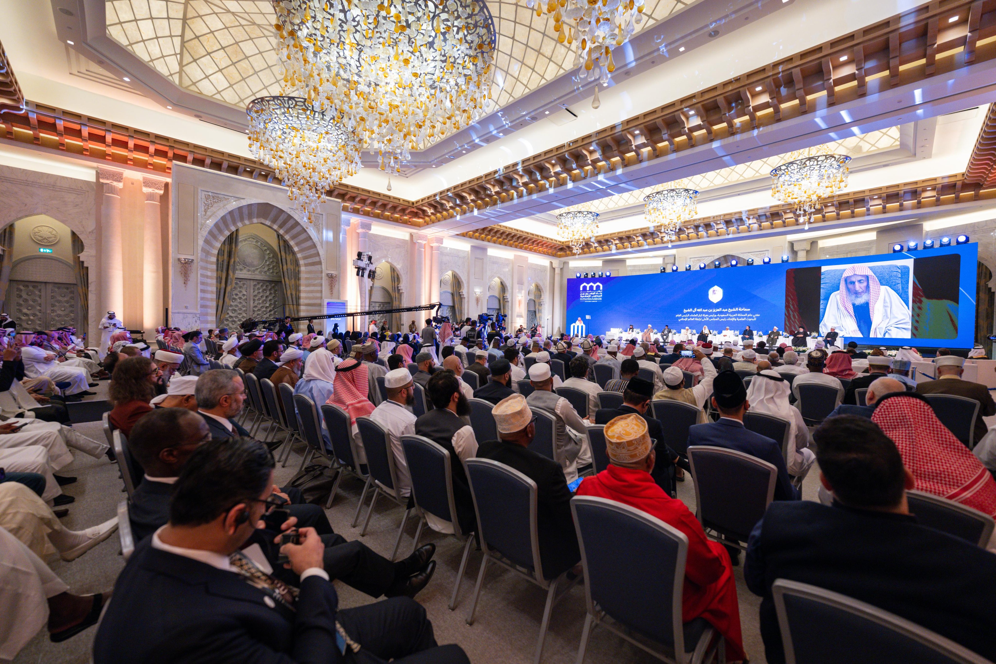 His Eminence Sheikh Abdulaziz Al-Sheikh, the Grand Mufti of the Kingdom of Saudi Arabia, at the inaugural session of the second edition of the Global Conference: 