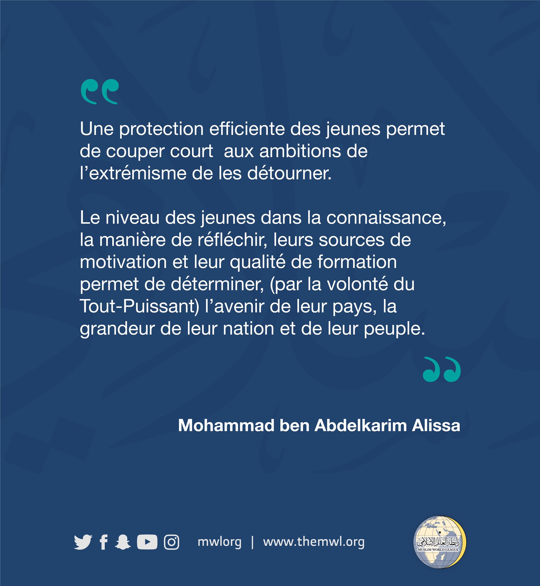 « La jeunesse, dans le monde, c’est n’est pas uniquement une question de gestion, mais plutôt une ressource qui doit être optimisée ».