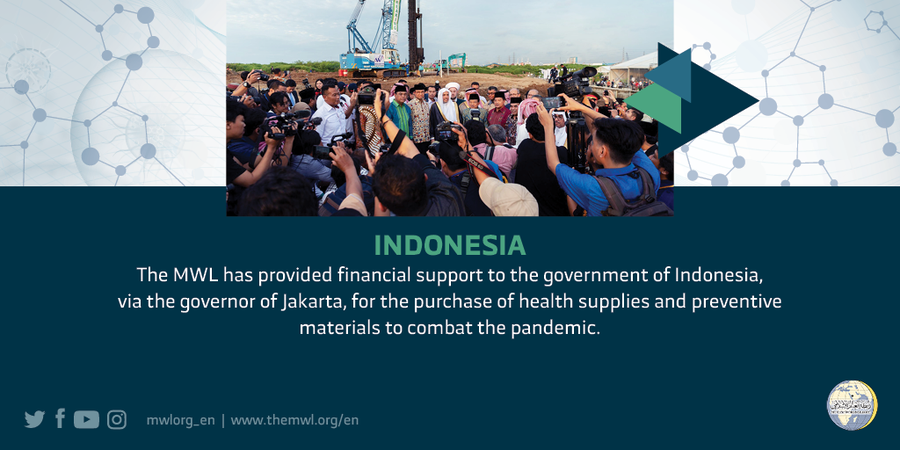 The MWL provided financial support to Indonesia to purchase health supplies & preventive materials to combat the coronavirus pandemic