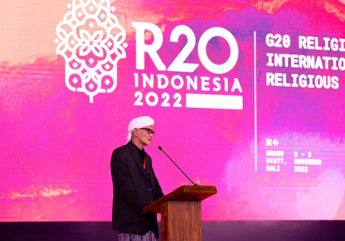 Yang Mulia Rais 'Aam PBNU KH Miftachul Akhyar dalam pembukaan KTTR20: