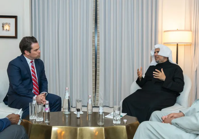 استقبل معالي الشيخ د. محمد العيسى‬⁩، في مقر إقامته بواشنطن، مدير مركز الأديان في الوكالة الأمريكية الدوْلية للتنمية، السيد آدم فيليبس
