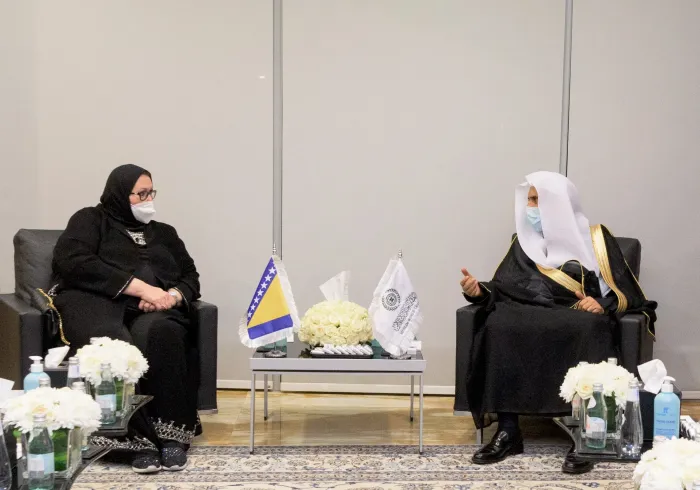 HE Dr. Mohammad Alissa welcomed Bisera Turkovic Minister of Foreign Affairs of Bosnia and Herzegovina