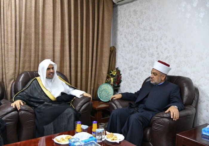 HE Dr Mohammad Alkhalialah, Grand Mufti of the Hashimite Kingdom of Jordan receives at his Amman Office HE MWL SG Dr. Mohammad Alissa for discussing  issues of mutual concern.