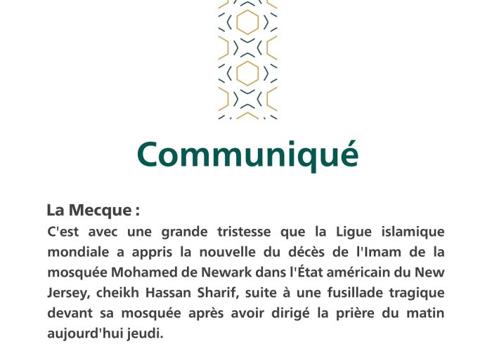Communiqué de la Ligueislamiquemondiale :