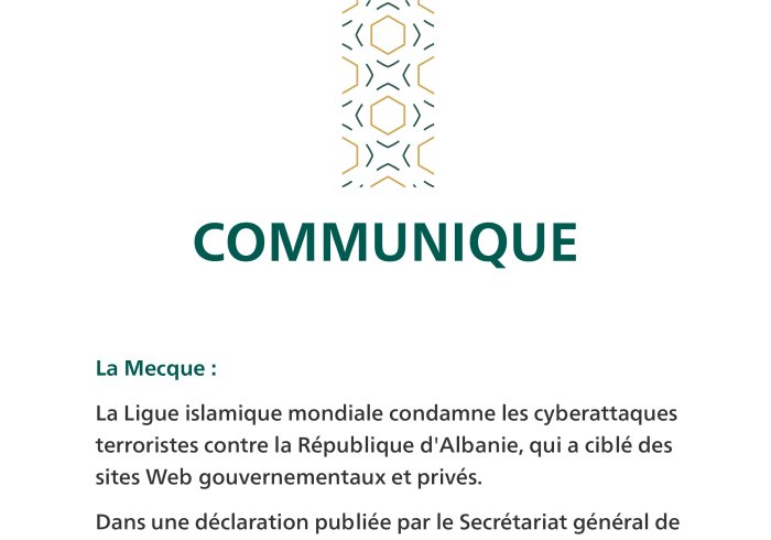 Communiqué de la Ligue Islamique Mondiale: