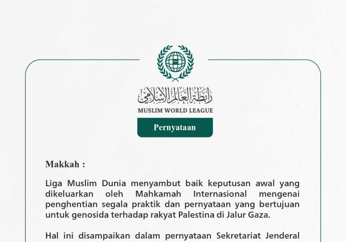 Pernyataan dari Liga Muslim Dunia:
