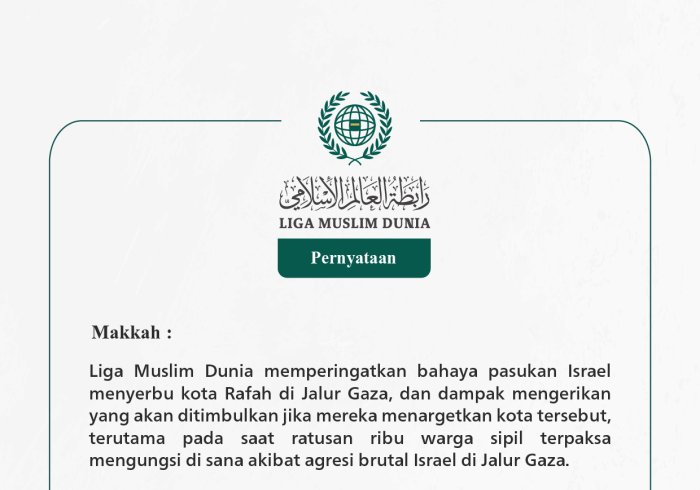 Pernyataan dari Liga Muslim Dunia: