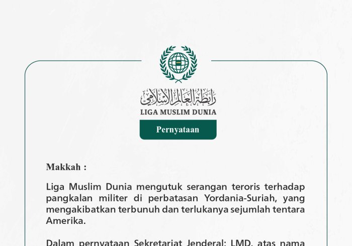 Pernyataan dari Liga Muslim Dunia: