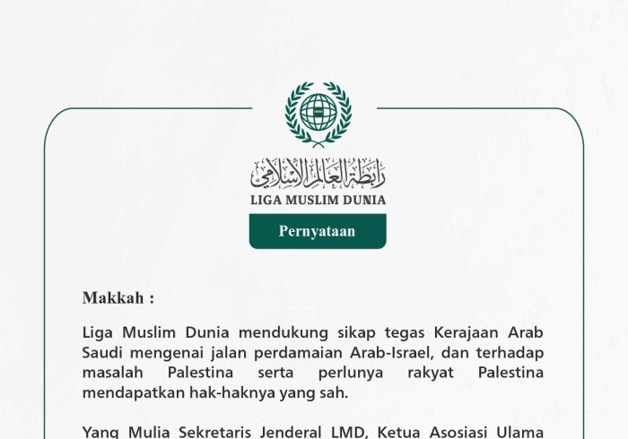 Pernyataan dari Liga Muslim Dunia: