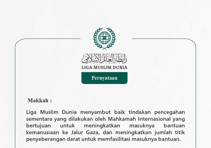 Pernyataan dari LigaMuslimDunia: