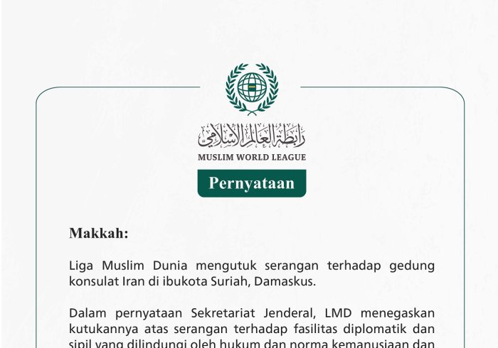 Pernyataan dari LigaMuslimDunia: