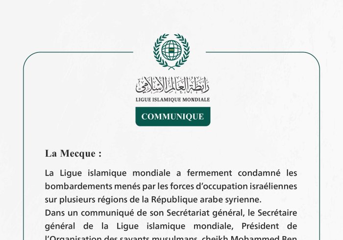 Communiqué de la Ligueislamiquemondiale :