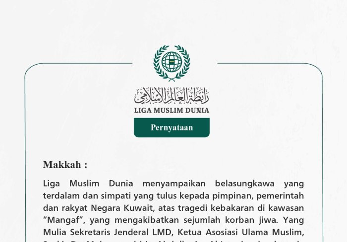 Pernyataan dari Liga Muslim Dunia: