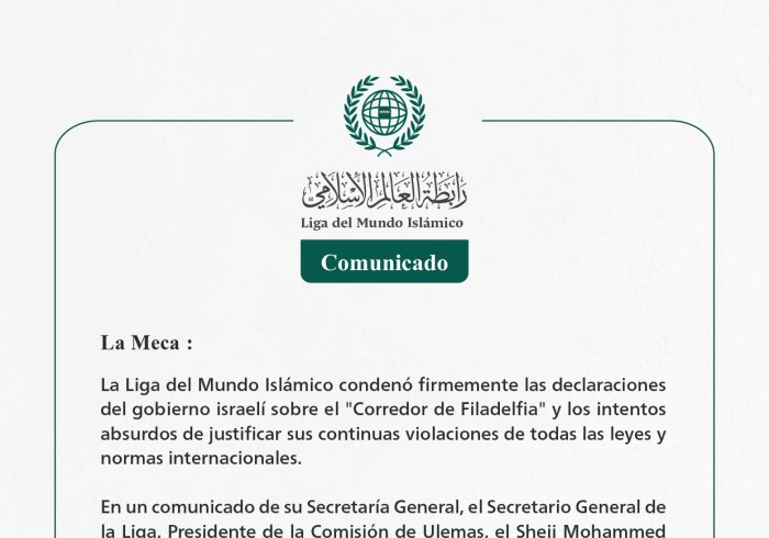 Comunicado de la LigadelMundoIslamico: