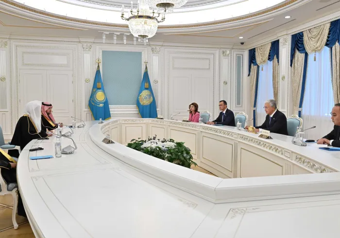 H.E. President Kassym-Jomart Tokayev, President of the Republic of Kazakhstan, received H.E. Sheikh Dr. Mohammed bin Abdulkarim Al-Issa, Secretary-General of the Muslim World League (MWL) and Chairman of the Organization of Muslim Scholars