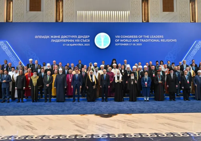 As the Guest of Honor at the Eighth Congress of Leaders of World and Traditional Religions, H.E. Dr. Al-Issa joined H.E. the President of Kazakhstan in attending the opening session of the summit at the Palace of Independence.