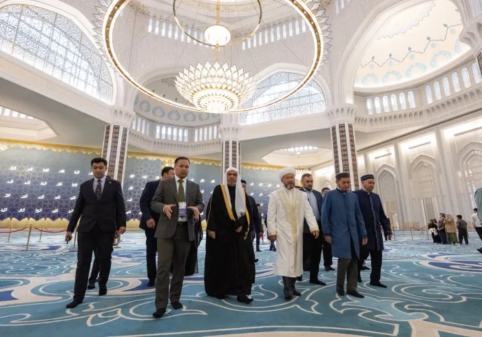 One of the largest mosques in the world—and the largest in Central Asia—with a capacity of approximately 300,000 worshippers, including its courtyards.