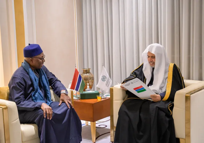 H.E. Sheikh Dr. Mohammed Al-Issa, Secretary-General, received H.E. Mr. Mambury Njie, Ambassador of the Republic of The Gambia to the KSA