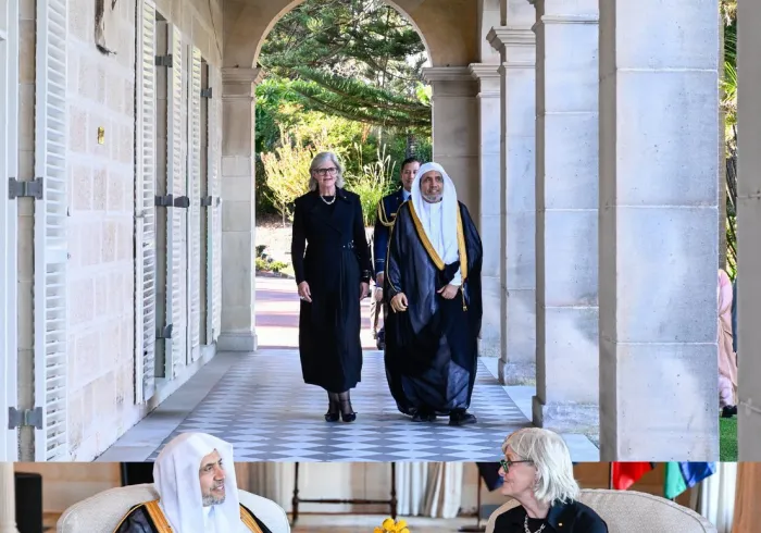 La Gobernadora General de Australia, la Sra. Sam Mostyn, recibió en el Palacio del Gobernador General en la ciudad de Sídney al Secretario General, el Sheij Mohammed Al-Issa