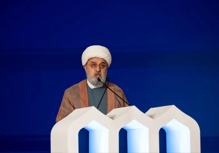 جناب دبیرکل مجمع جهانی تقریب بین مذاهب اسلامی، آیت‌الله دکتر حمید شهریاری، در افتتاحیه دومین دوره کنفرانس ایجاد پل های ارتباطی میان مذاهب اسلامی: