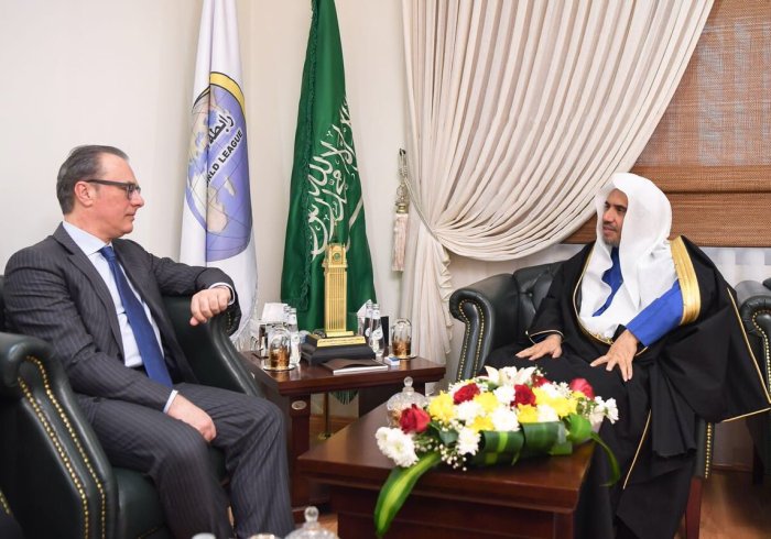 HE the MWL's SG received today at his Riyadh office HE the Italian Ambassador to the Kingdom, Mr. Luca Ferrari where they talked about topics of common interest