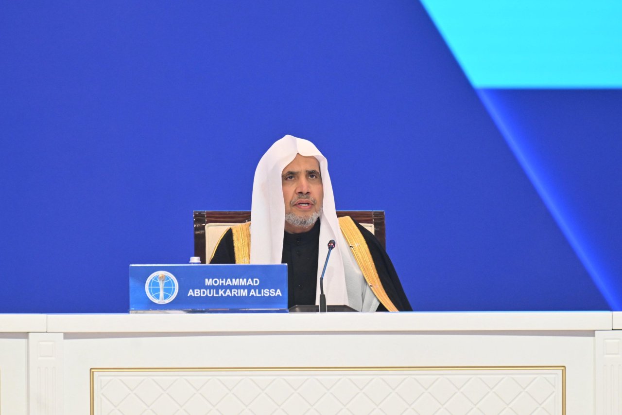H.E. Sheikh Dr. Mohammed Al-Issa , Secretary-General of the Muslim World League (MWL) and Chairman of the Organization of Muslim Scholars, joined H.E. the President of Kazakhstan in attending the opening session of the summit at the Palace of Independence