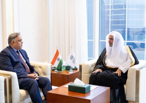 Secretary General and President Organisation of Muslim Scholars Sheikh Mohammed Alissa received Ambassador of the Republic of India to Kingdom of Saudi Arabia in Riyadh, Mr. Suhel Ajaz Khan.