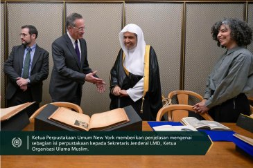 Di perpustakaan terbesar ketiga di dunia: Perpustakaan Umum New York menyambut Yang Mulia Sekretaris Jenderal LMD, Ketua Organisasi Ulama Muslim, Syekh Dr. Mohammed Alissa