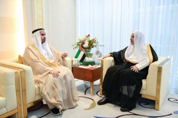 H.E. Sheikh Dr. Mohammed Al-Issa , Secretary-General of the Muslim World League (MWL) and Chairman of the Organization of Muslim Scholars, met with H.E. Ambassador Matar Salem AlDhaheri, Ambassador of the United Arab Emirates to the Kingdom of Saudi Arabia