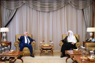 H.E. Sheikh Dr. Mohammed Al-Issa, Secretary-General of the Muslim World League (MWL) and Chairman of the Organization of Muslim Scholars, met with H.E. Dr. Mohammad Abu Al-Khair Shukri, the Syrian Minister of Endowments