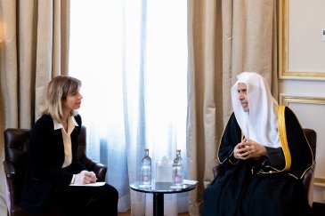 At his residence in the Spanish capital, Madrid, H.E. Sheikh Dr. Mohammed Al-Issa, met with Ms. Hana Jalloul